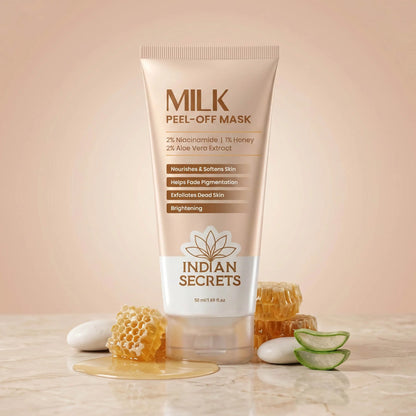 “Peel. Refresh. Glow. ✨ Indian Secrets Milk Peel-Off Mask – Instant Fresh & Radiant Skin!”